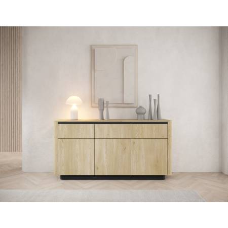 Komoda z szufladami 163 cm TIAGO dąb cremona + czarny